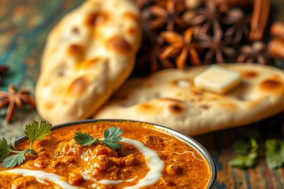 Índia aromática curry, naan e especiarias exóticas 2025