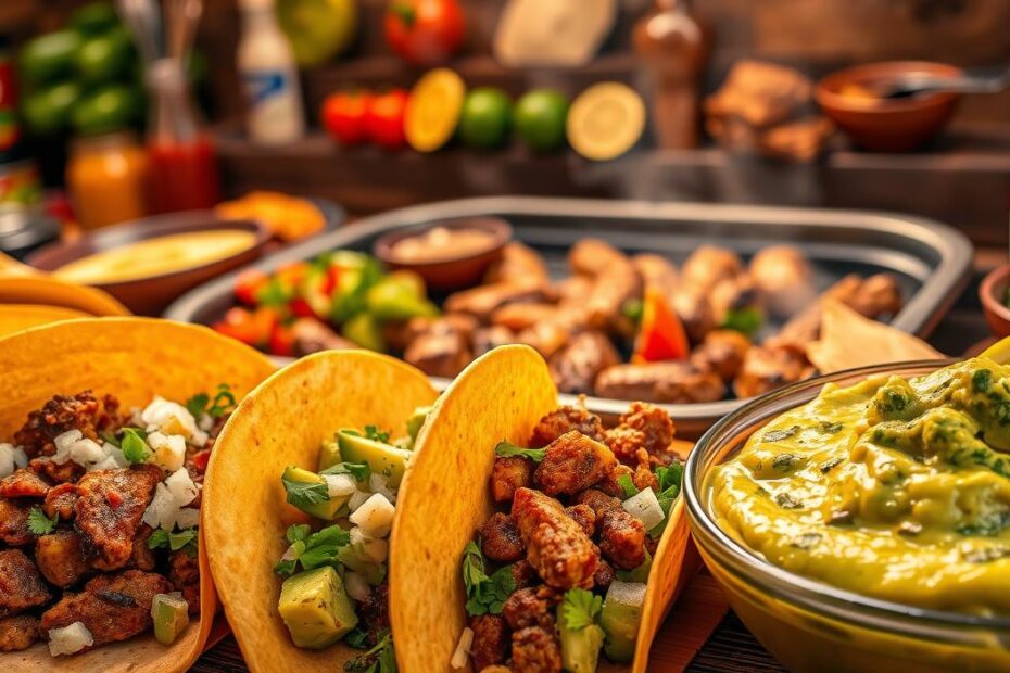 México festivo tacos, guacamole e delícias mexicanas