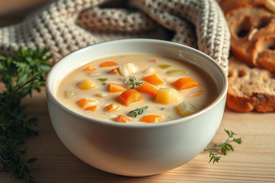 Sopa de legumes cremosa perfeita para dias frios